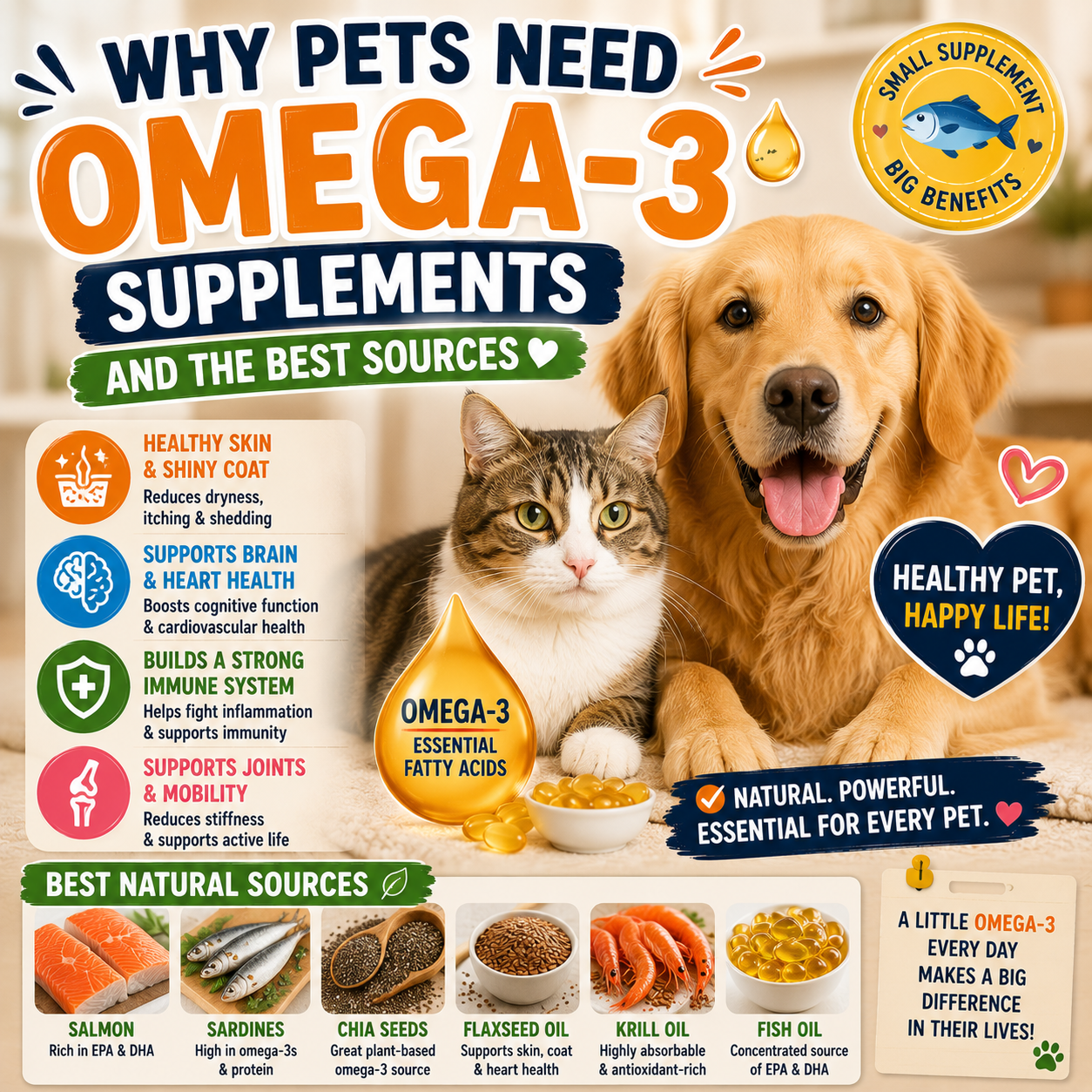 Why Pets Need Omega-3 Supplements and the Best Sources