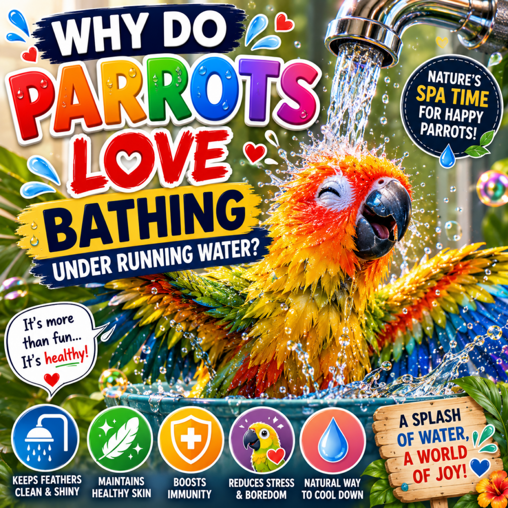 Why Do Parrots Love Bathing Under Running Water?