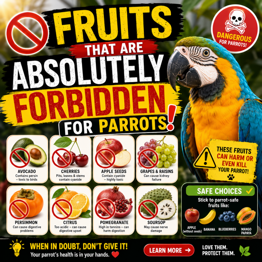 Fruits That Are Absolutely Forbidden for Parrots: A Safety Guide