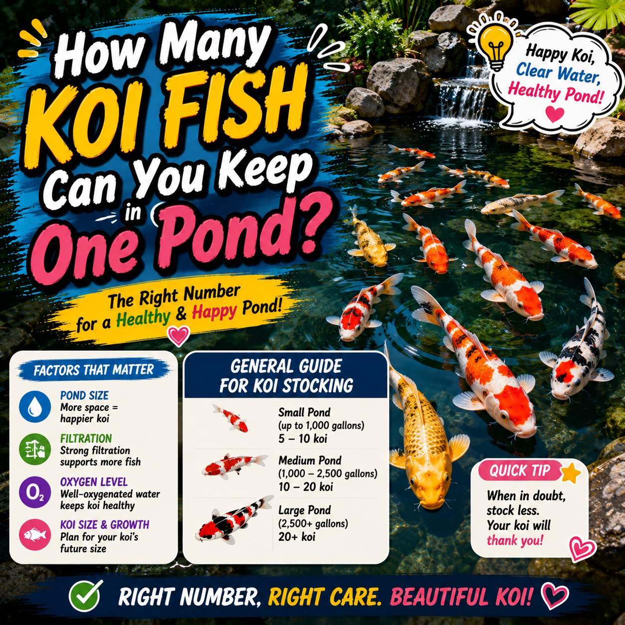How Many Koi Fish Can You Keep in One Pond? The Stocking Guide