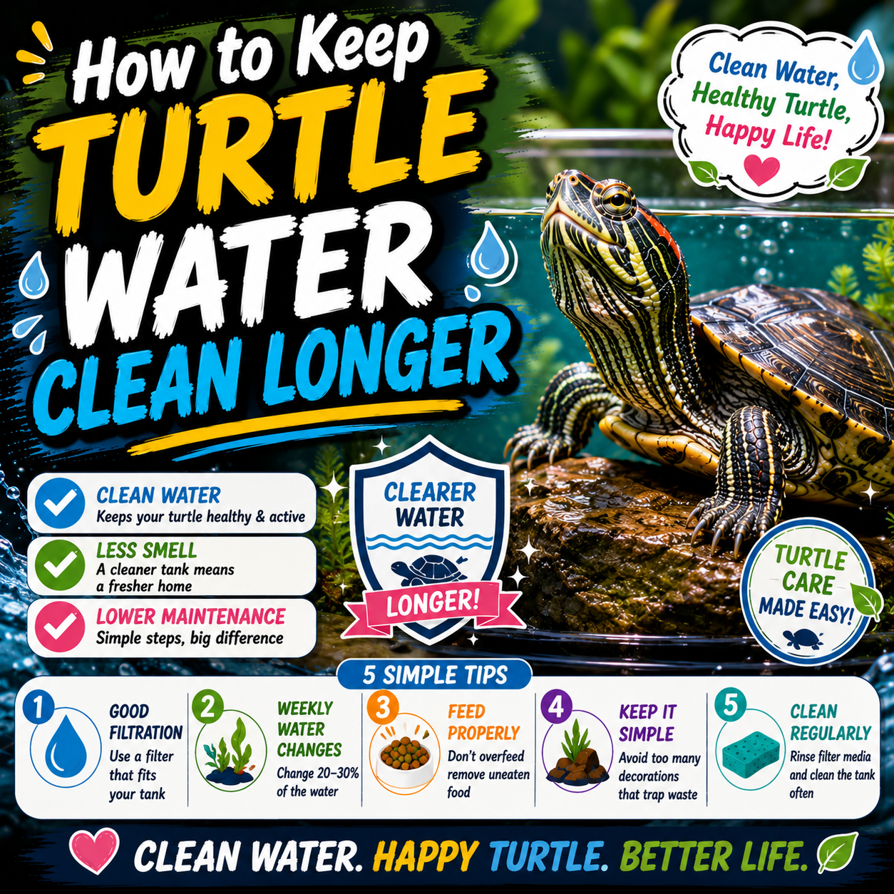 How to Keep Turtle Water Clean Longer: 6 Game-Changing Tips