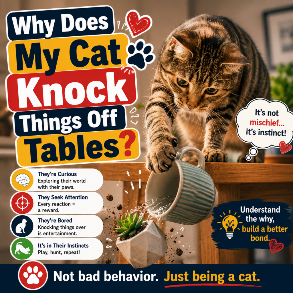Why Does My Cat Knock Things Off Tables? 4 Reasons Behind the Behavior