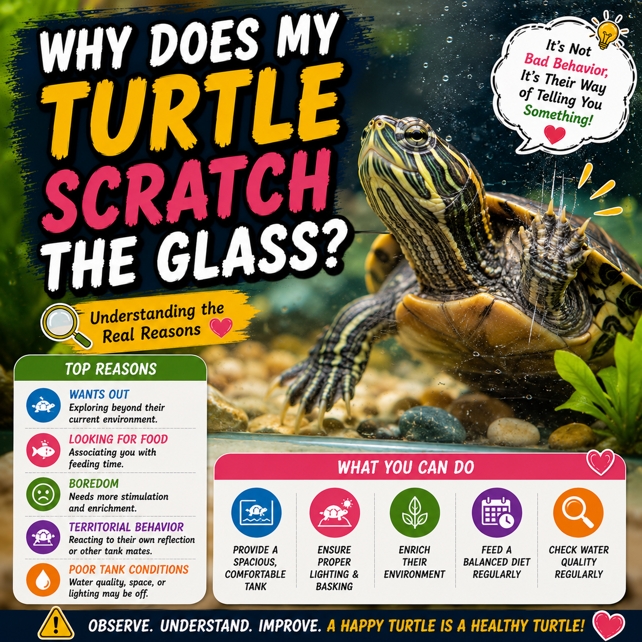 Why Does My Turtle Scratch the Glass? 5 Reasons Behind "Glass Dancing"