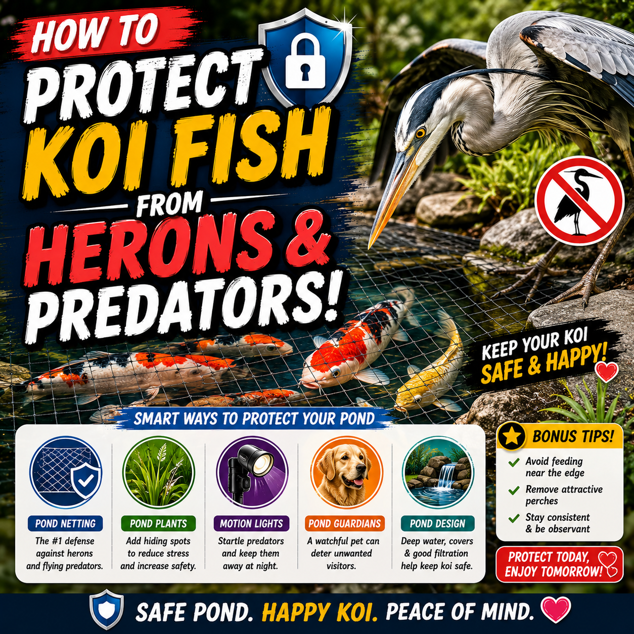 How to Protect Koi Fish from Herons and Predators: 5 Proven Defense Strategies