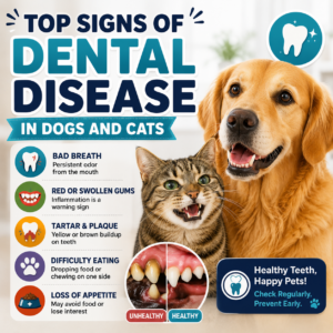 Top Signs of Dental Disease in Dogs and Cats