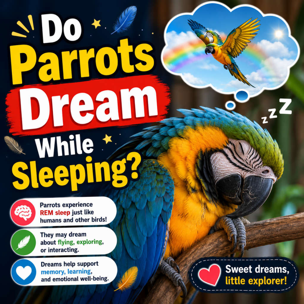 Do Parrots Dream While Sleeping?