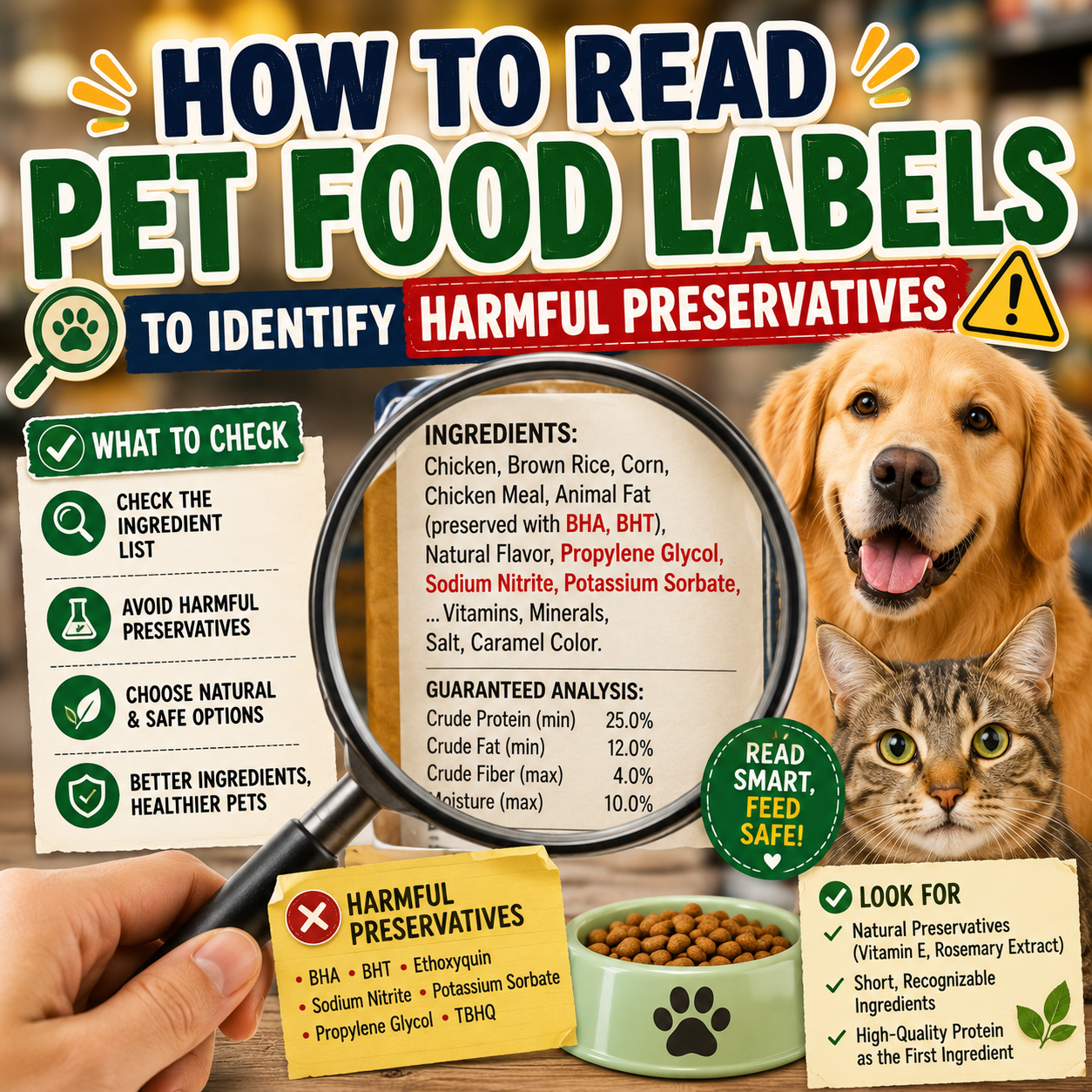 How to Read Pet Food Labels to Identify Harmful Preservatives
