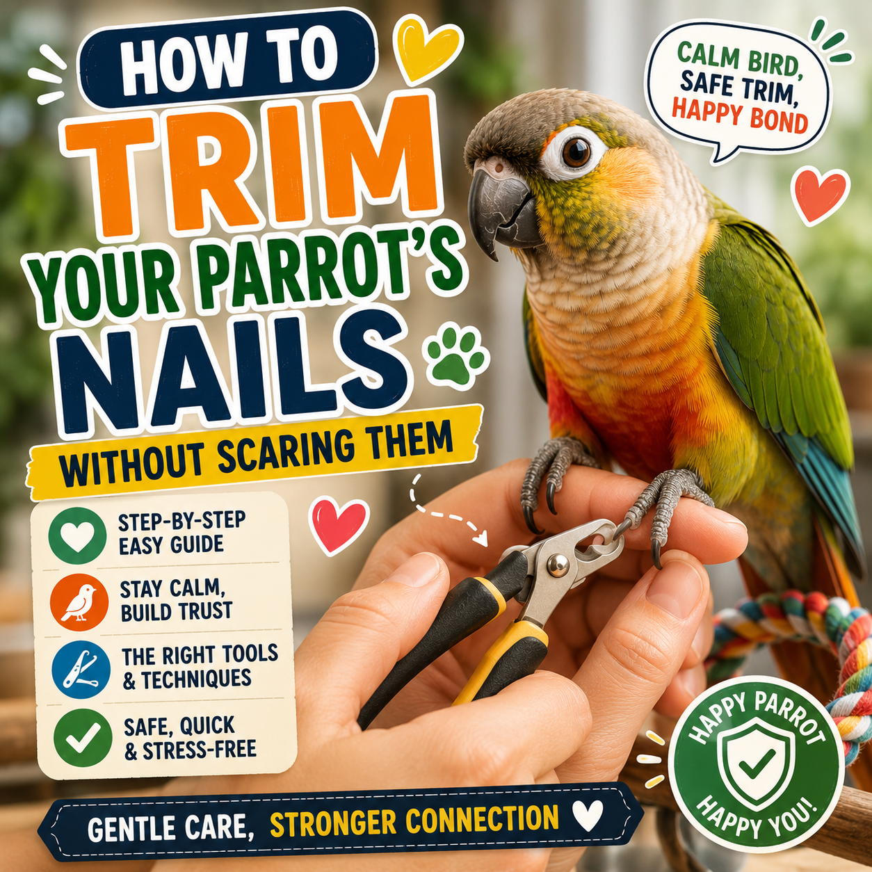 How to Trim Your Parrot’s Nails Without Scaring Them