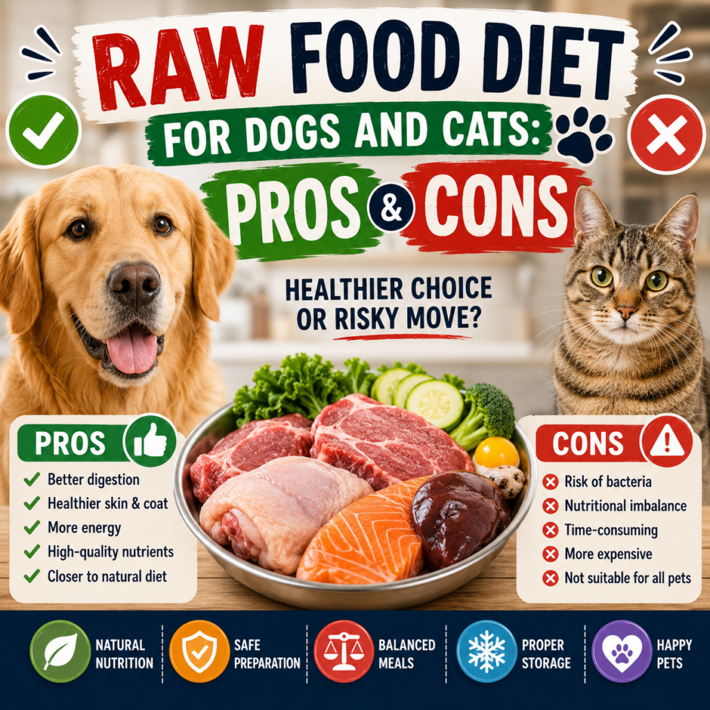 Raw Food Diet for Dogs and Cats: Pros and Cons